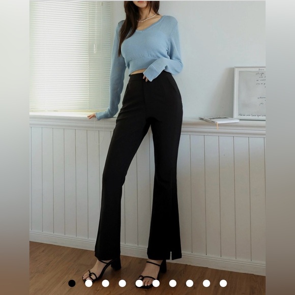 NEW! AIR SPACE High Elastic Slit CEO Suit Pants - Picture 1 of 5